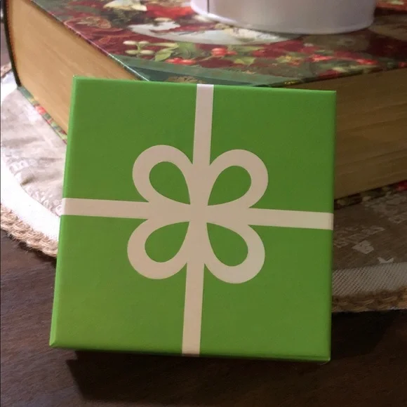 JCPenney Lime Gift Box with White Ribbon Design - Picture 1 of 10